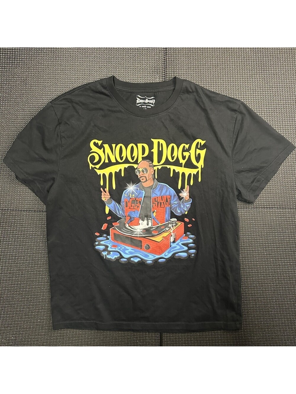 Snoop Dogg Doggystyle Graphic T-Shirt Black Size L Dogg Supply Rap Tee Hip Hop
